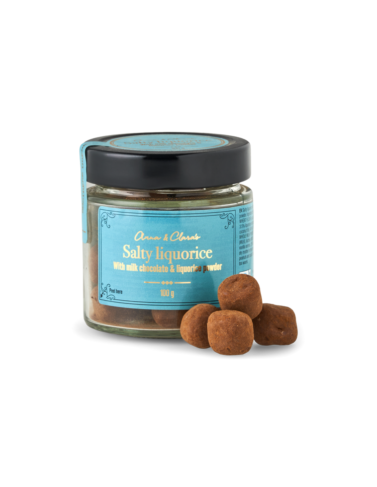 Salty liquorice in milk chocolate