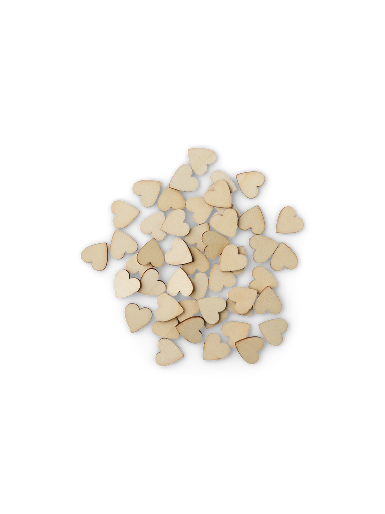 Wooden heart confetti