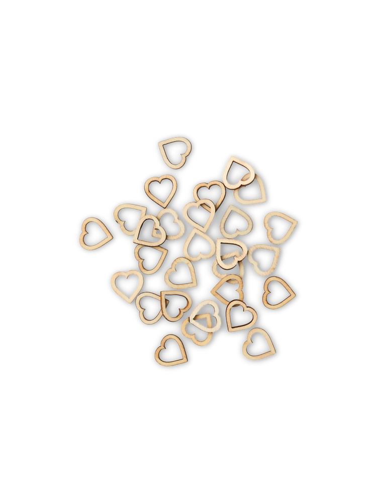 Wooden heart confetti