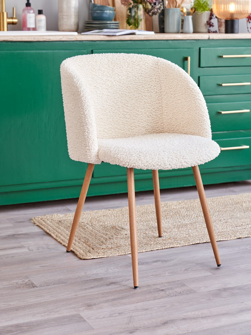 ANNA Teddy fabric dining chair with arm rest