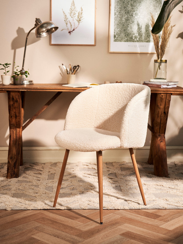ANNA Teddy fabric dining chair with arm rest