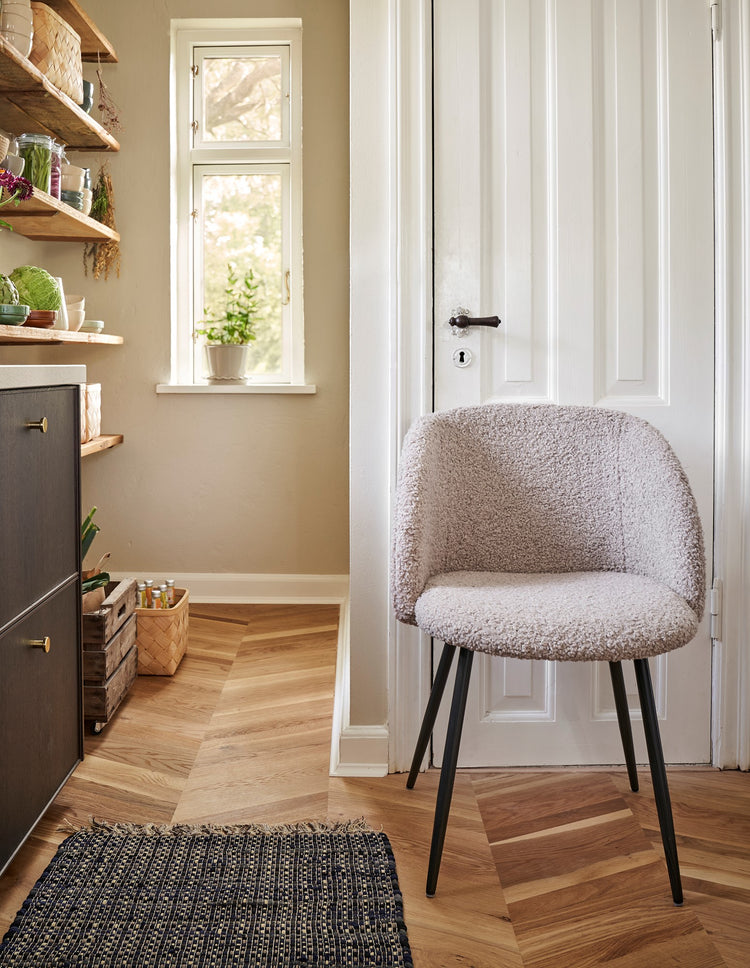 ANNA Teddy fabric dining chair with arm rest