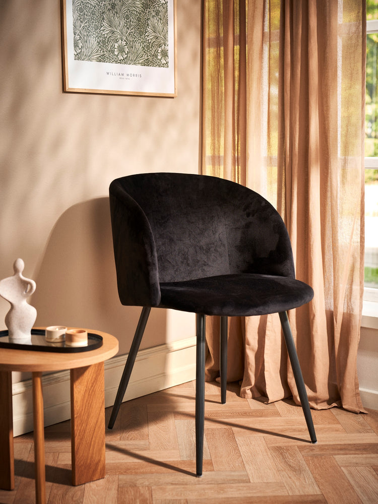 ANNA Velvet dining chair with arm rest