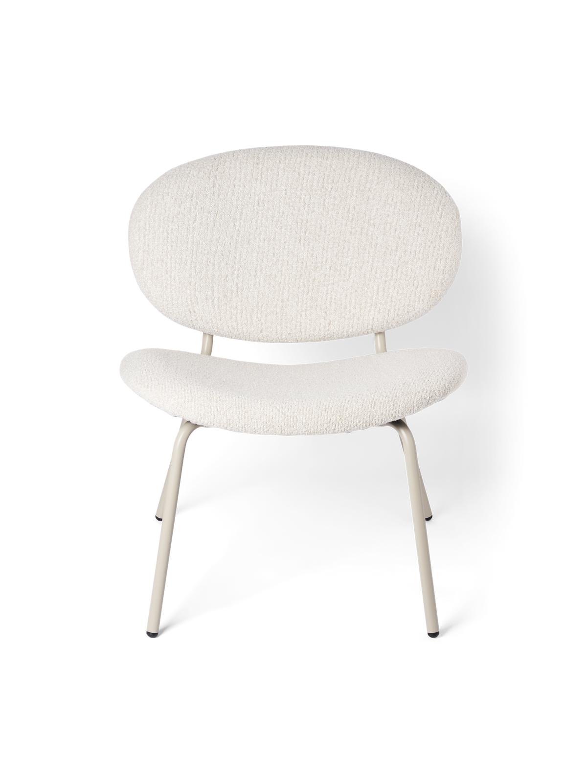 Lounge chair with bouclé fabric