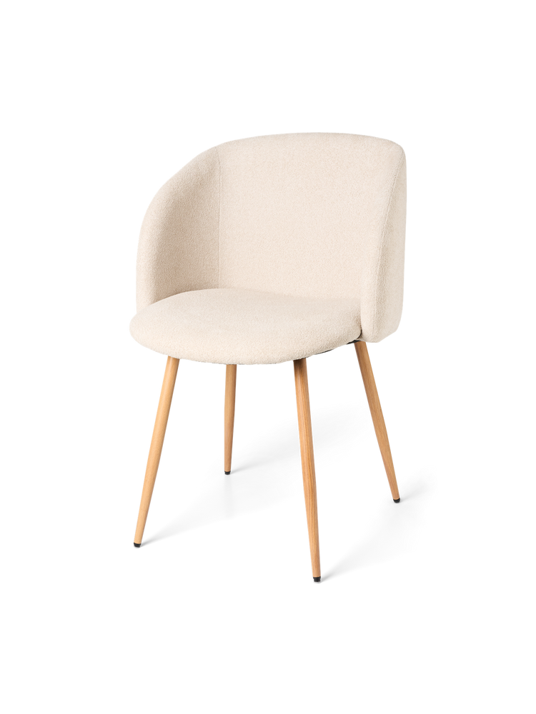 ANNA Bouclé dining chair with arm rest
