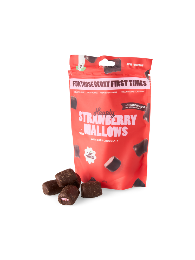 Strawberry marshmellows with chocolate