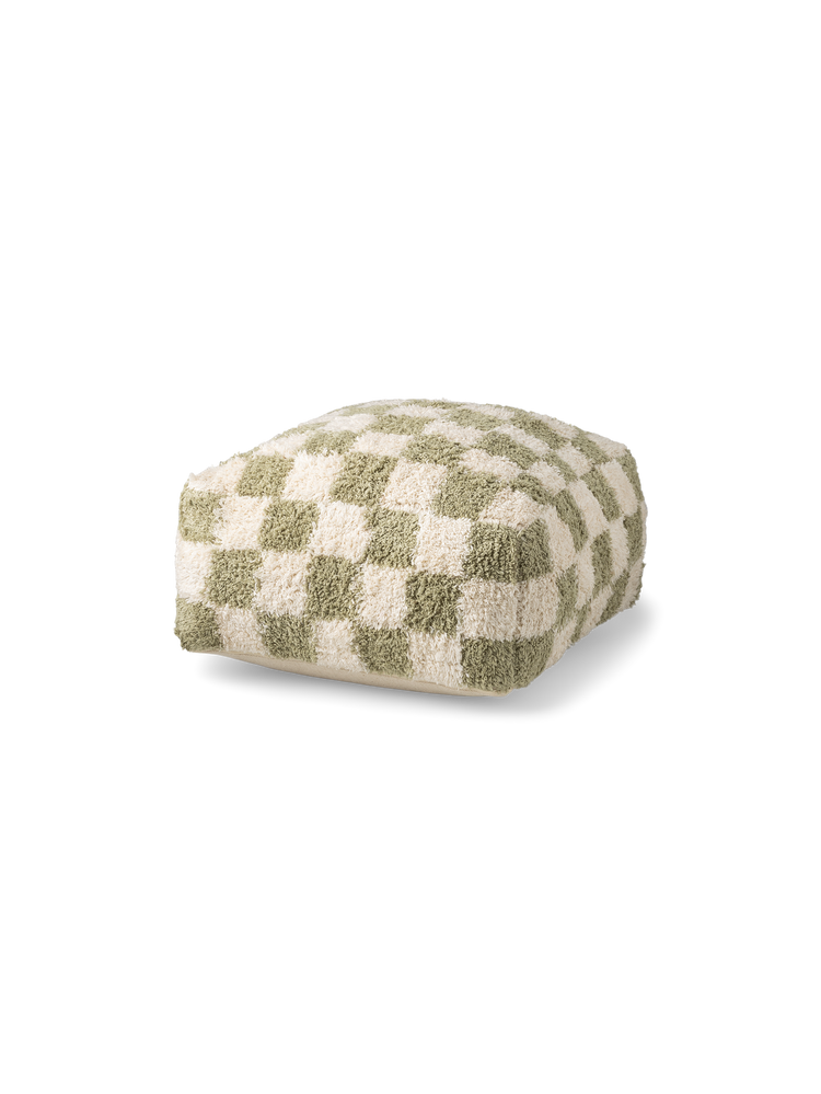 Checkered pouffe