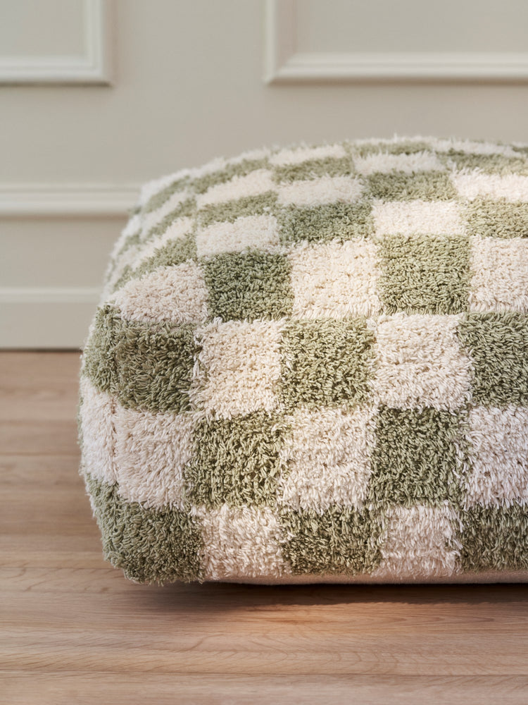 Checkered pouffe