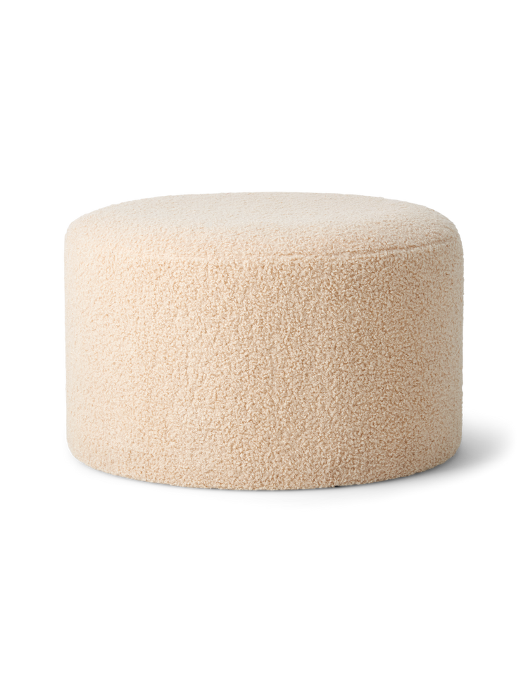 Pouffe with teddy fabric