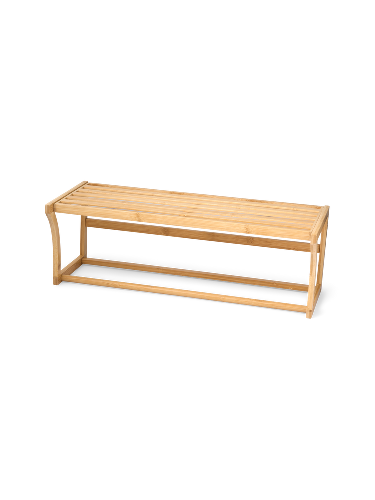 Bathroom shelf with rack