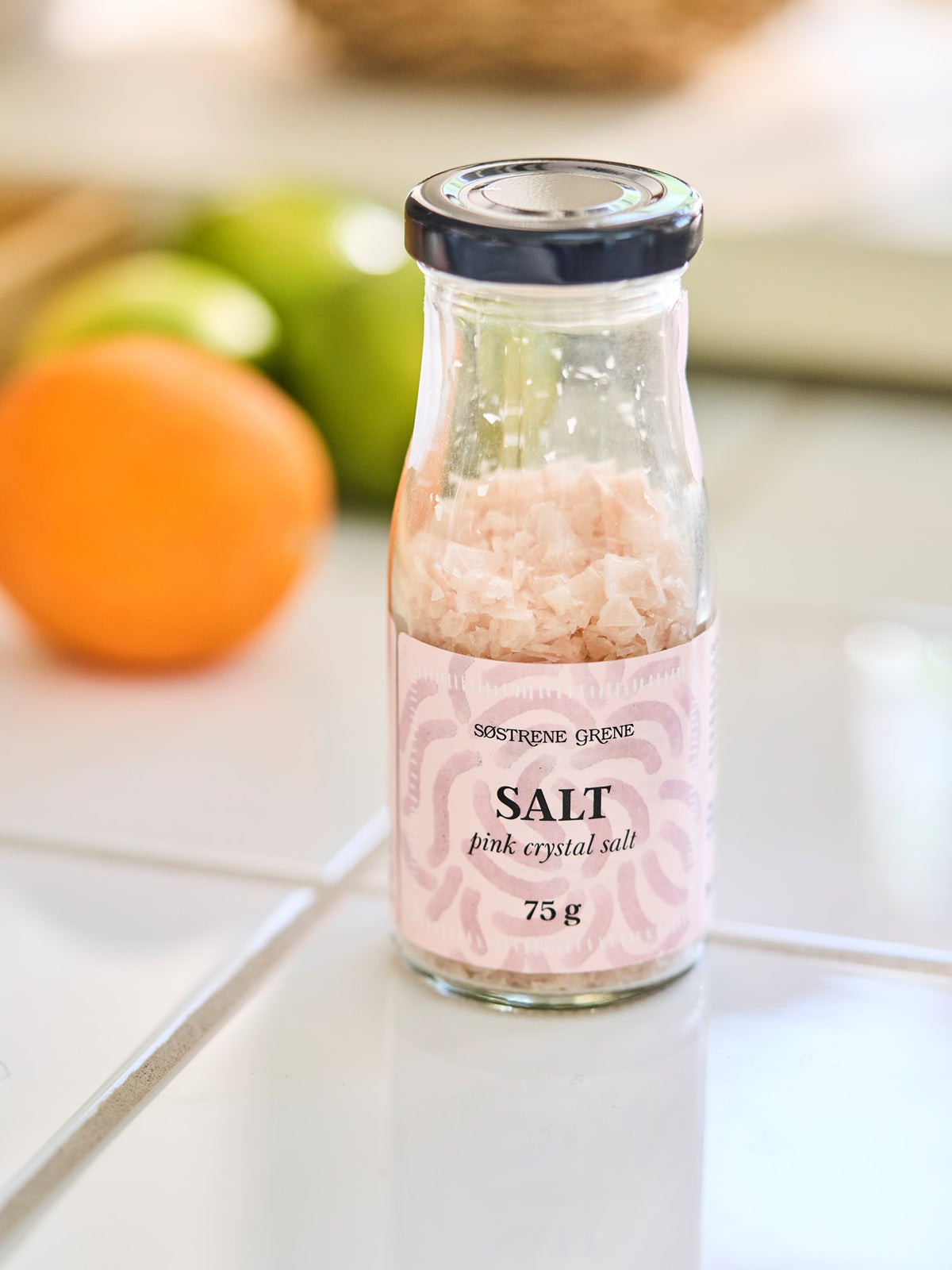 Pink crystal sea salt flakes
