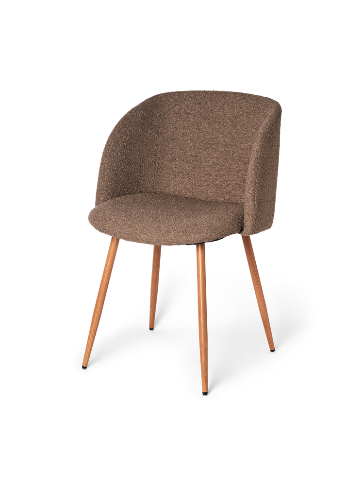 ANNA Bouclé dining chair with arm rest