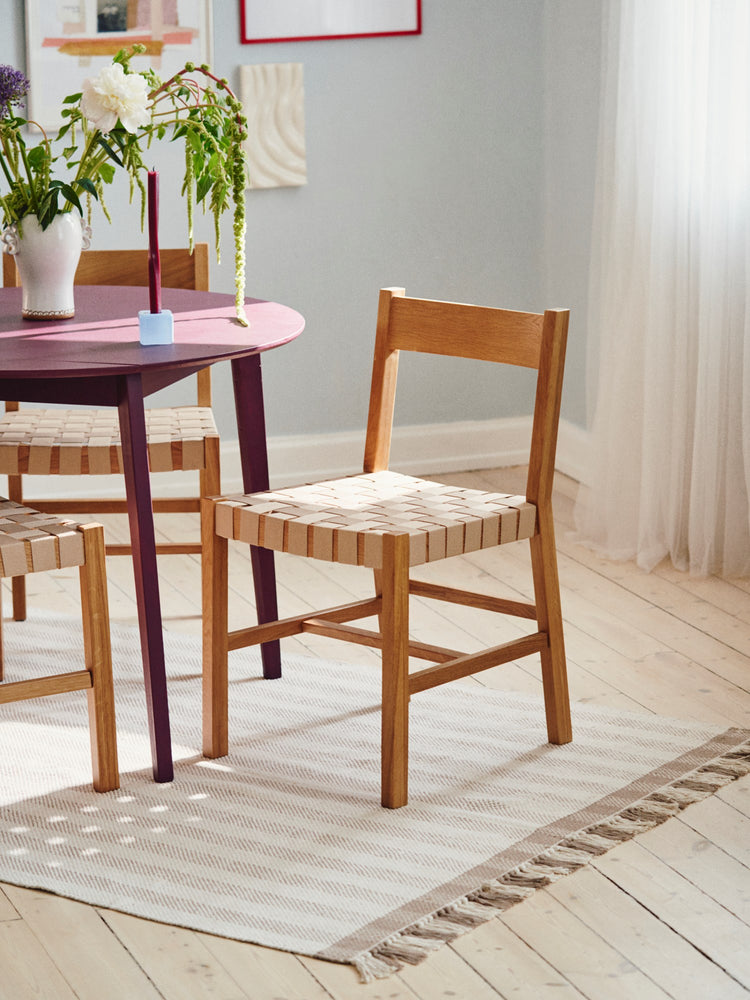 HARMONY Solid oak dining chair with woven seat