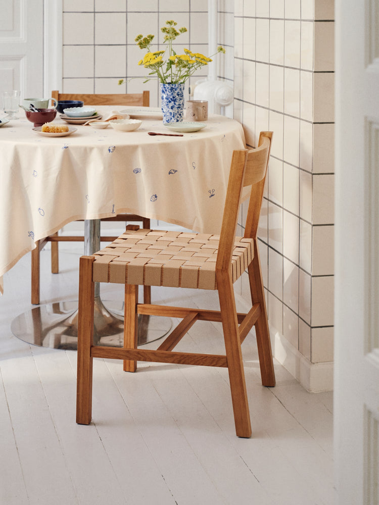 HARMONY Solid oak dining chair with woven seat