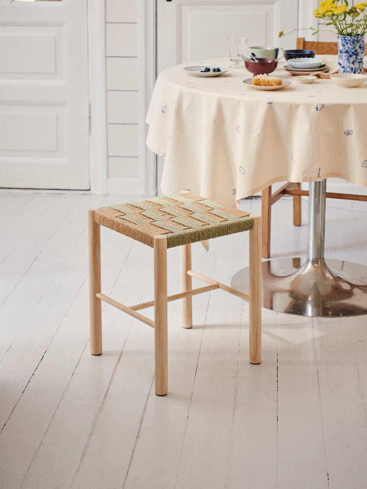 Stool with woven seat