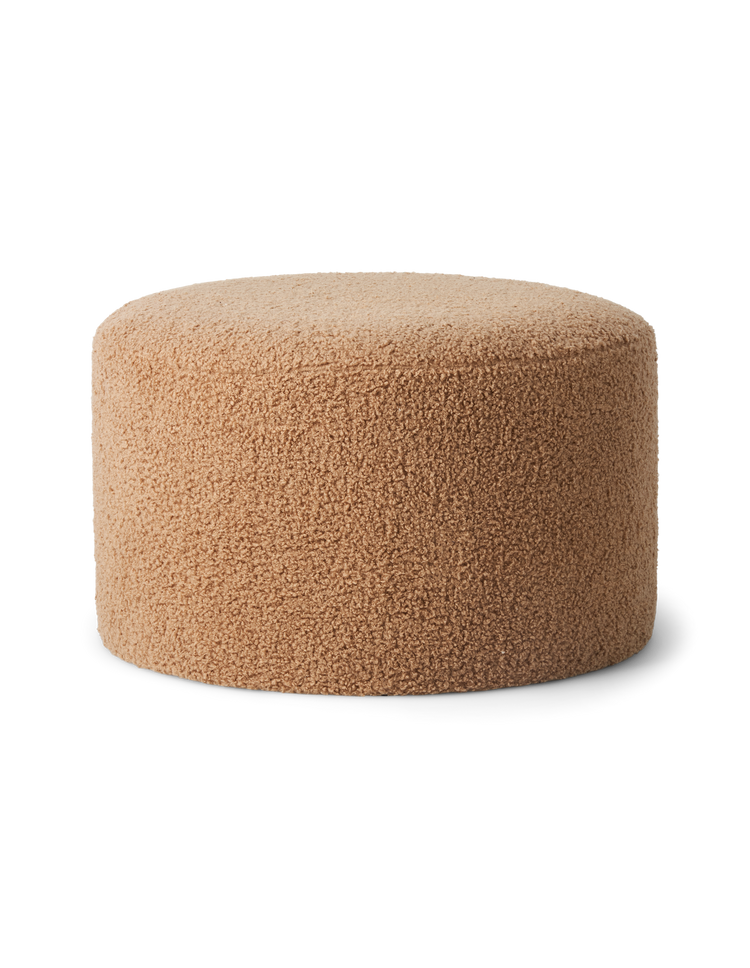 Pouffe with teddy fabric