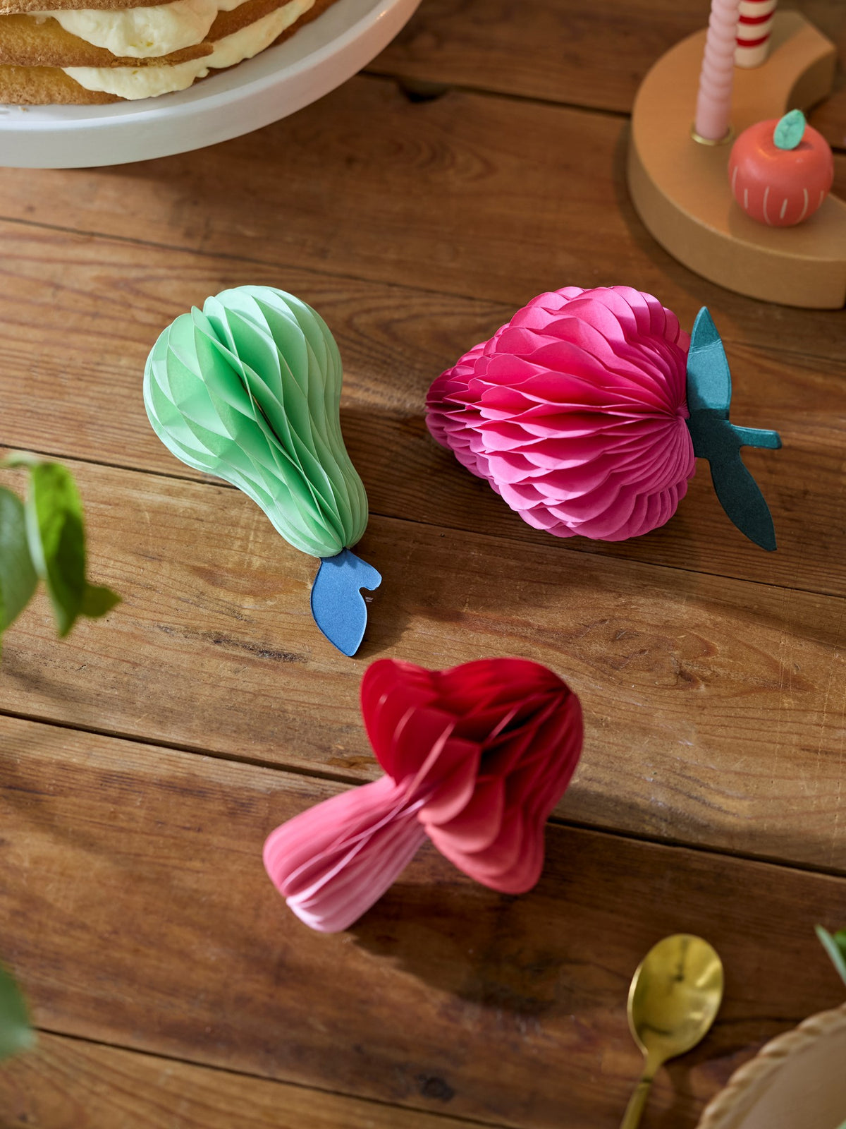 Paper fruit decorations