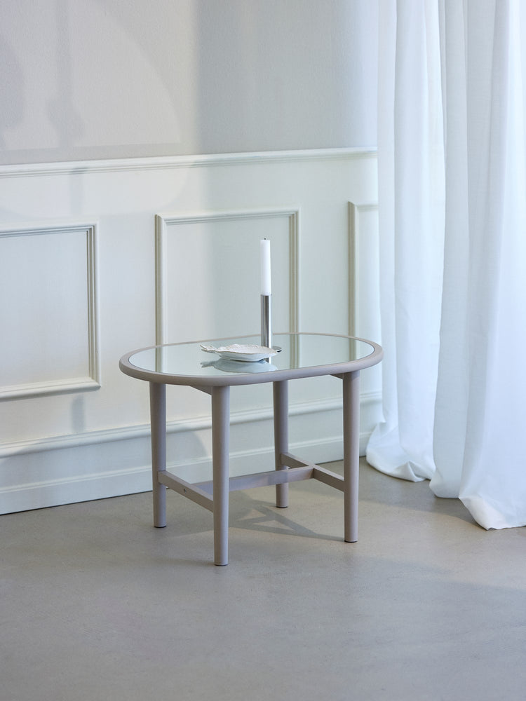 Side table with mirror