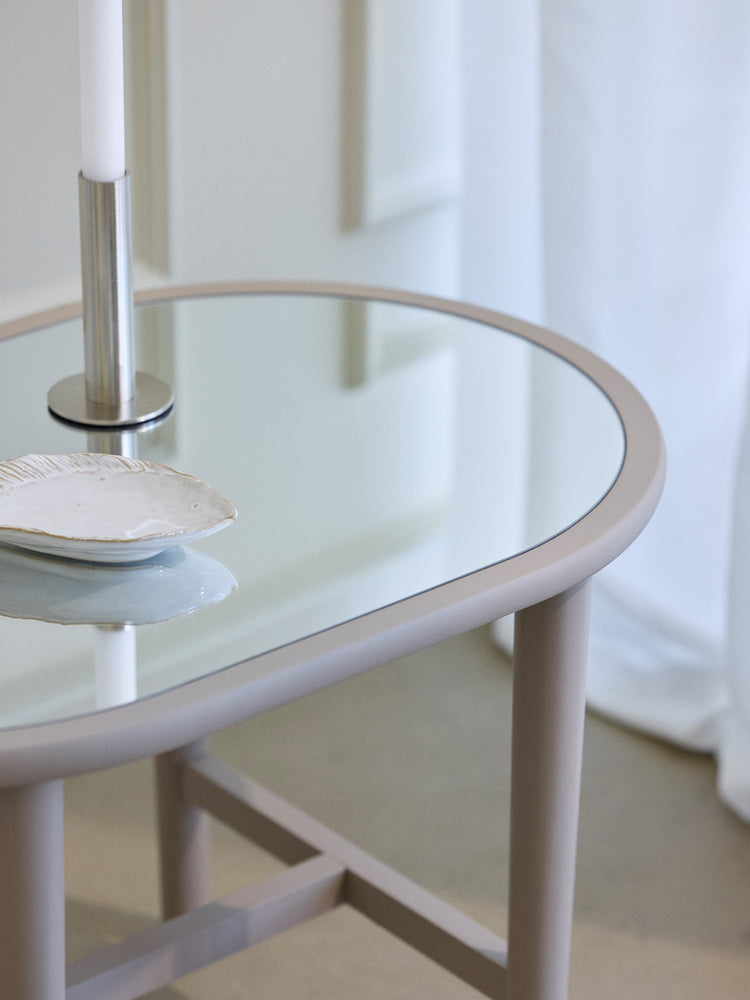 Side table with mirror