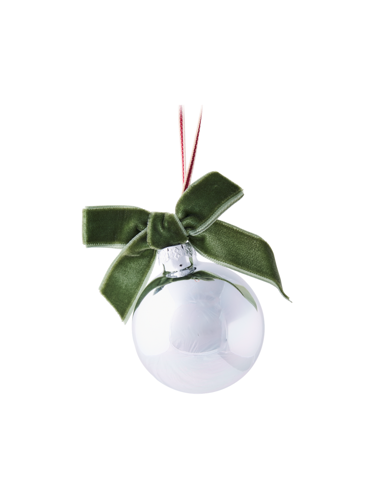 Christmas bauble with velvet bow