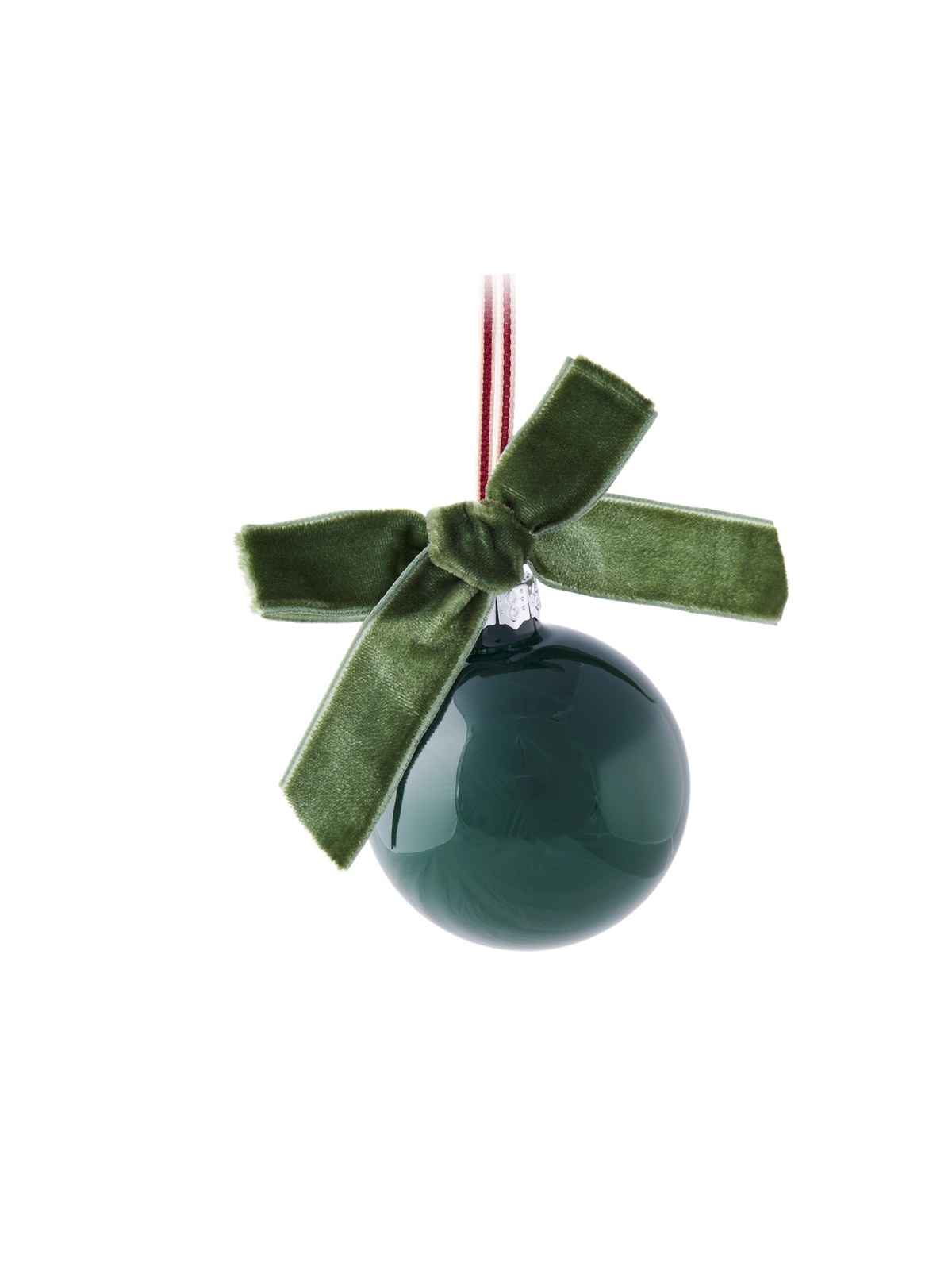 Christmas bauble with velvet bow