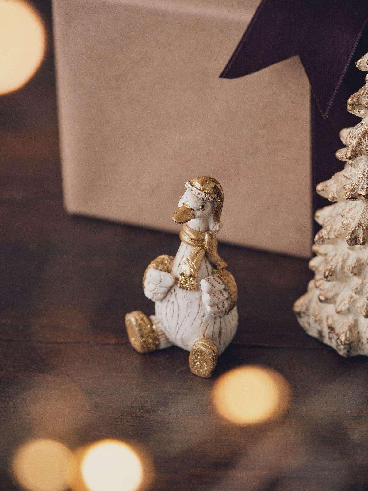 Christmas goose figurine