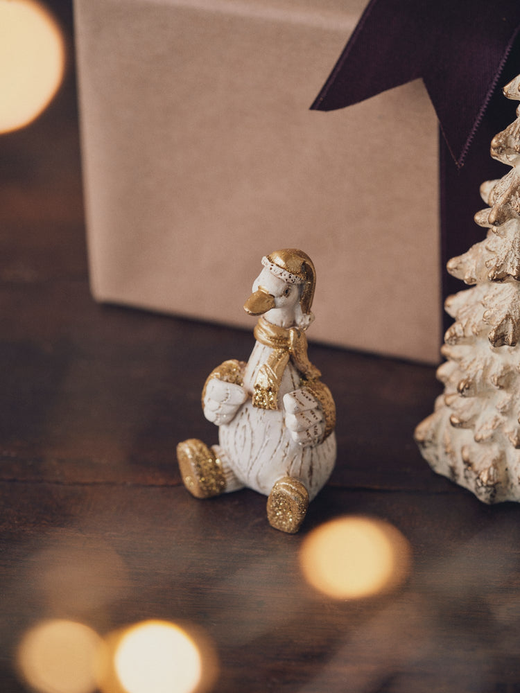 Christmas goose figurine