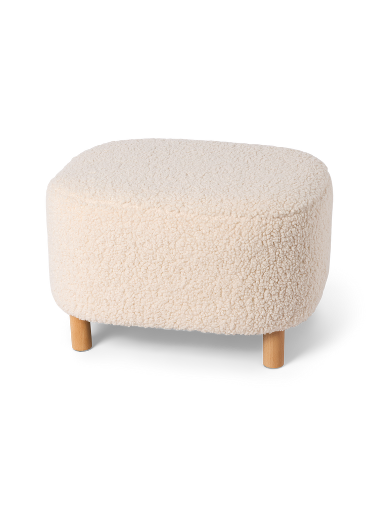 Footstool with teddy fabric