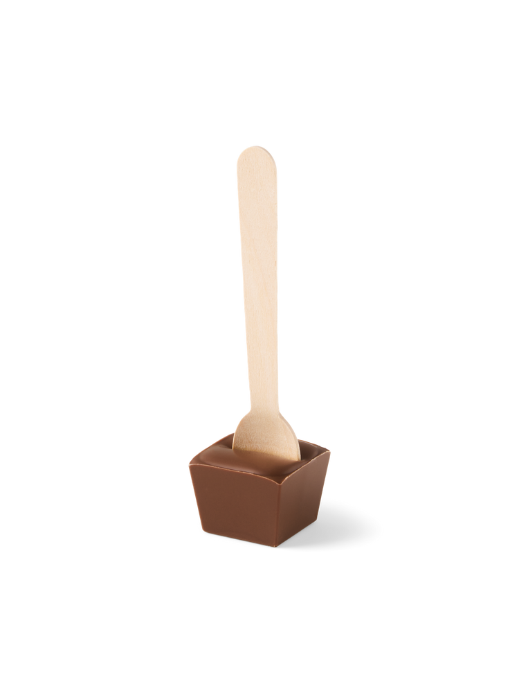 Hot milk chocolate spoon