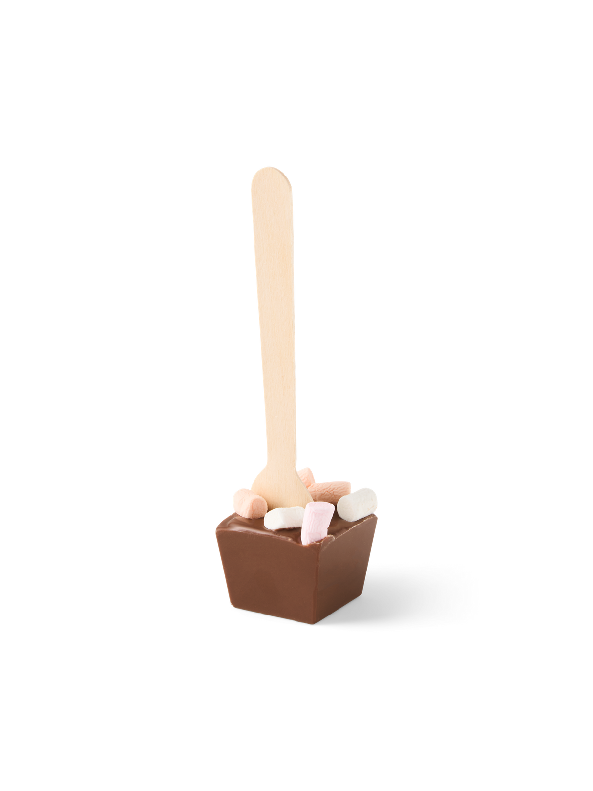 Hot chocolate spoon with marshmallows