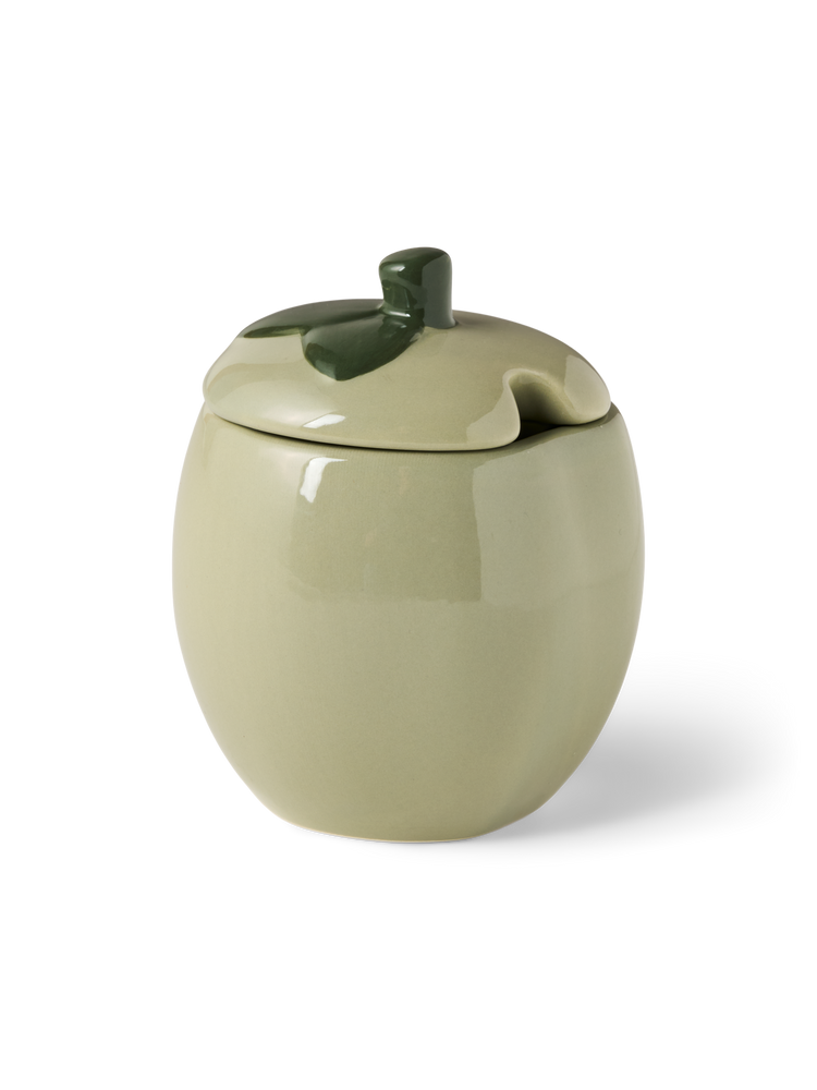 Jam jar with lid apple