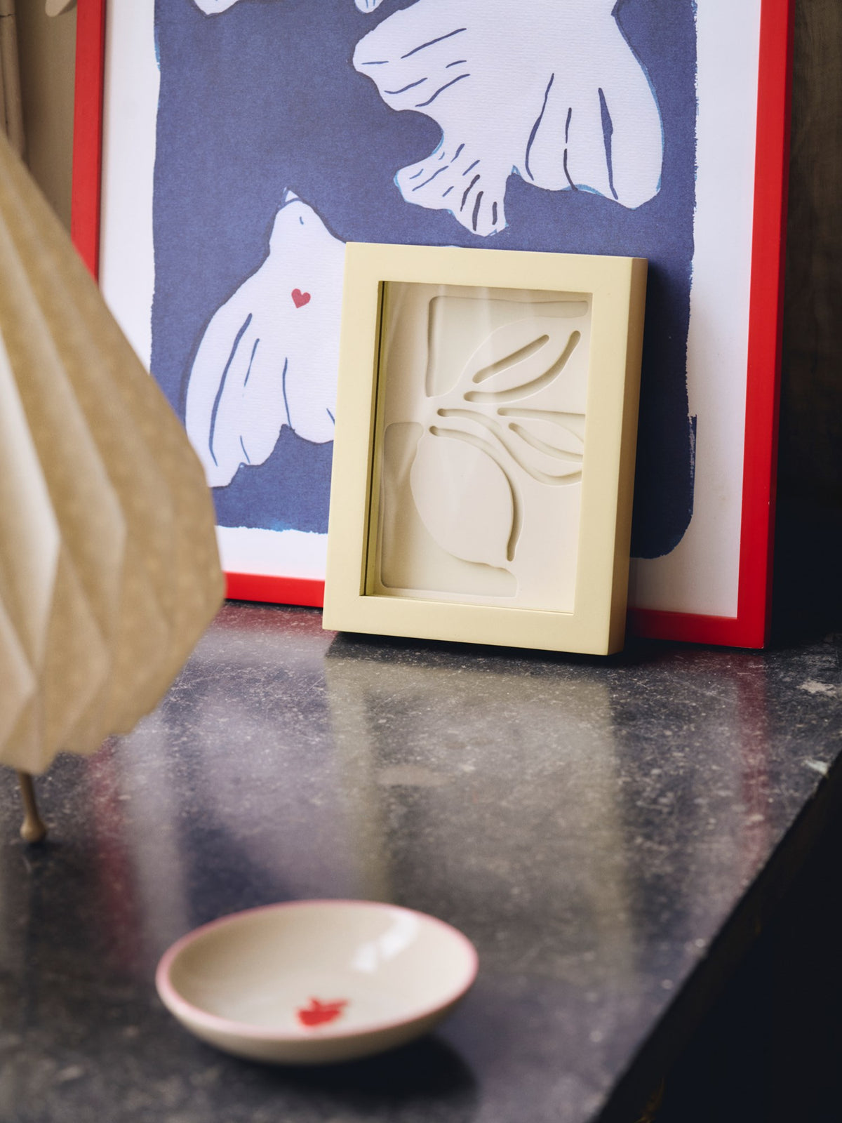 Frame A6 with lemon paper cutting