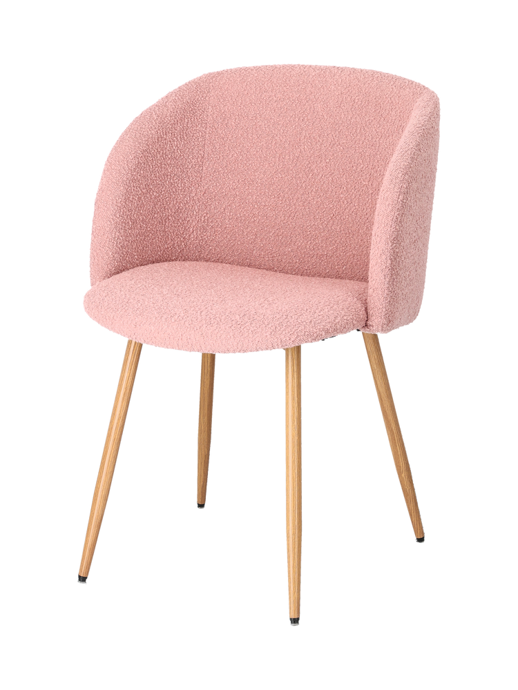 ANNA Bouclé dining chair with armrest
