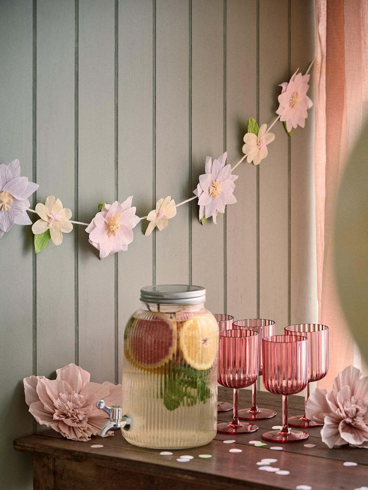Paper flower garland