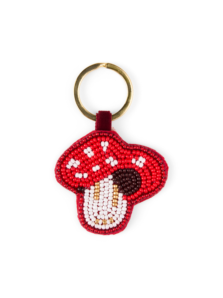 Keyring with beaded fruit charm