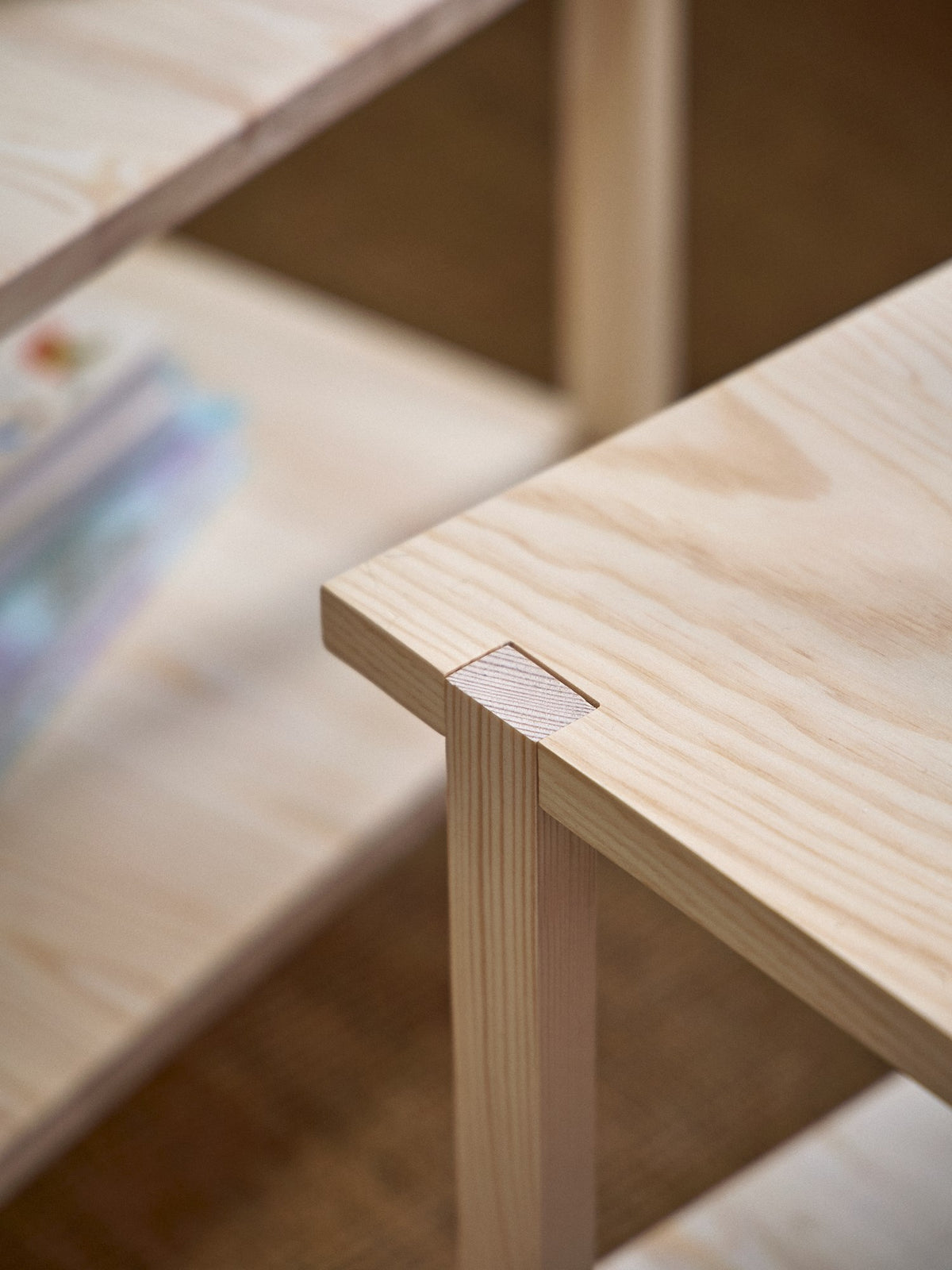 Square pinewood coffee table