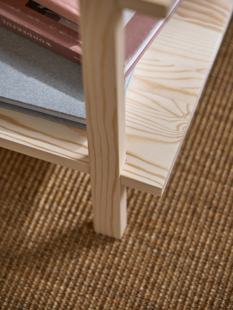 Square pinewood coffee table