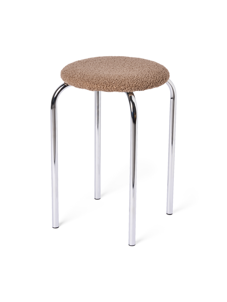 Stool with teddy fabric