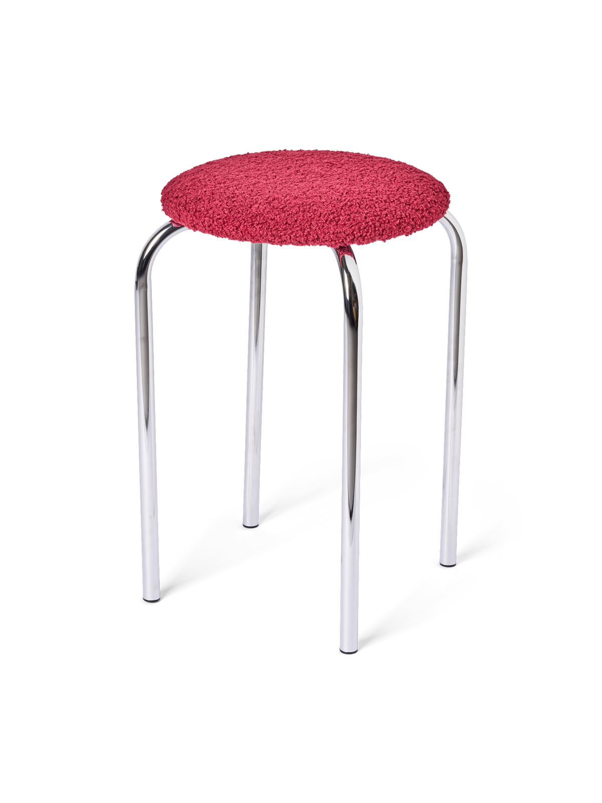 Stool with teddy fabric