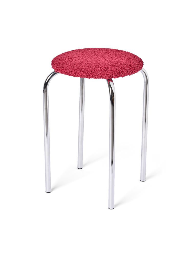 Stool with teddy fabric