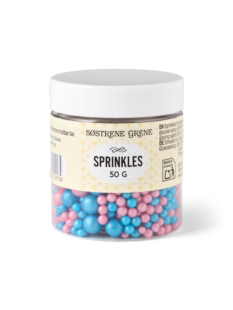 Pink and blue sprinkles mix