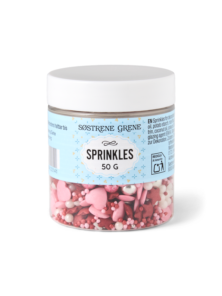 Red and pink sprinkles mix