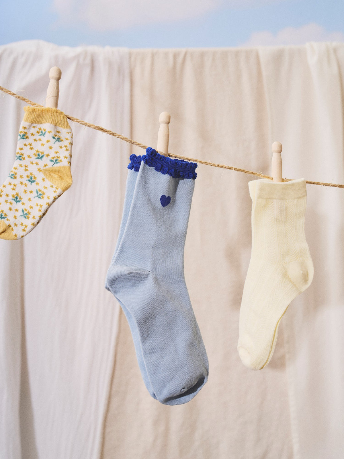 Socks with heart detail