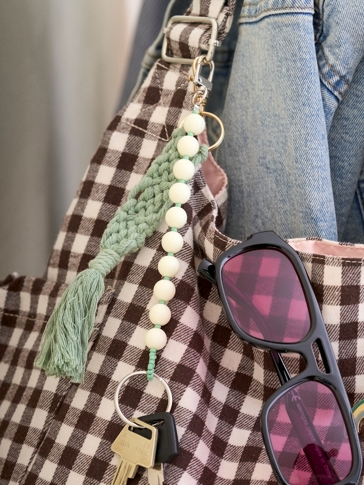 Keychain with beads