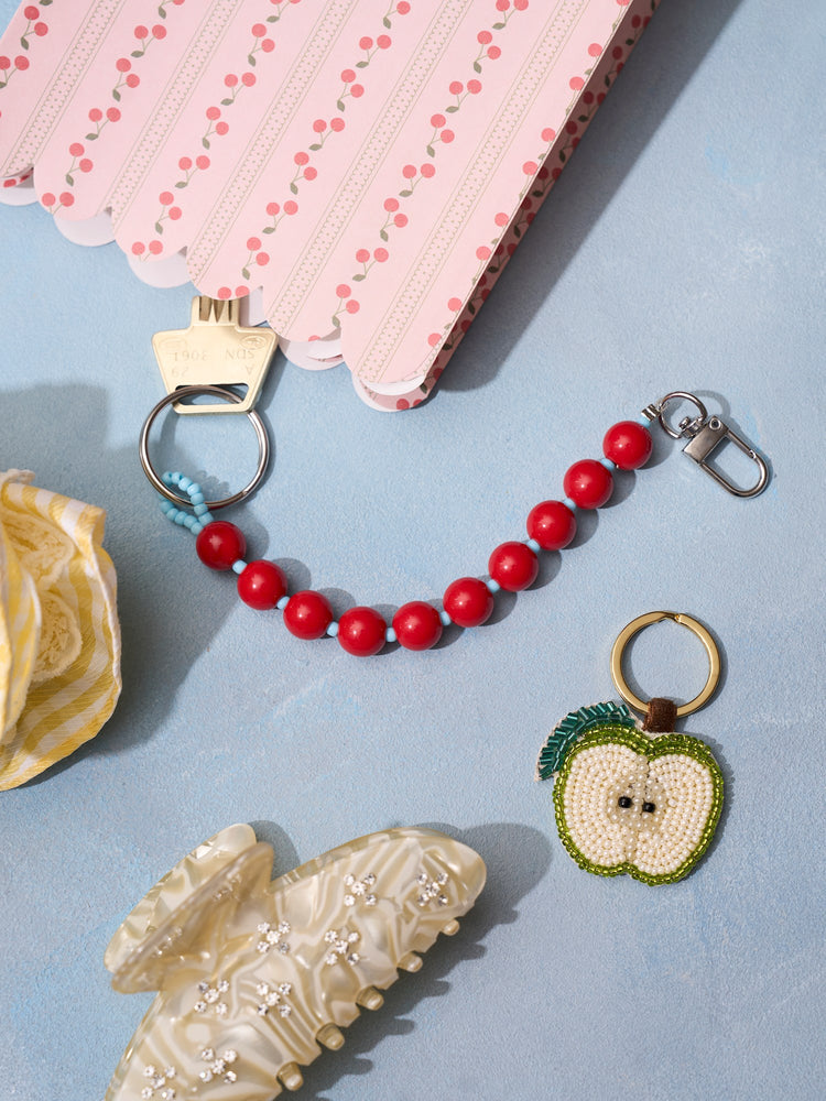 Keychain with beads