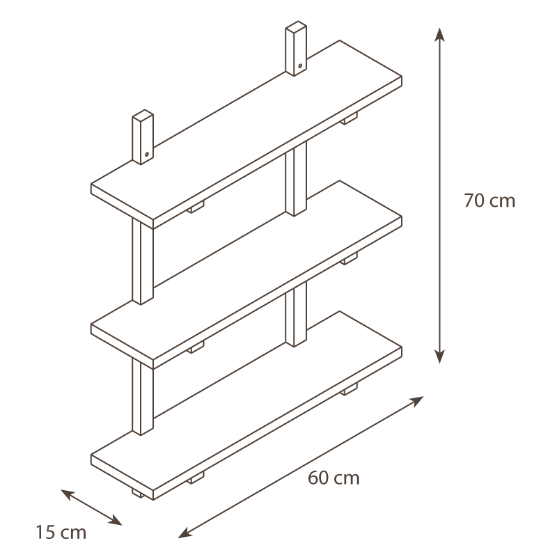 Pine wall shelf