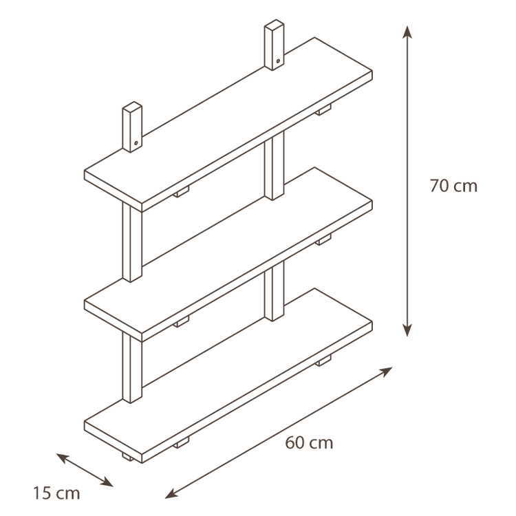 Pine wall shelf