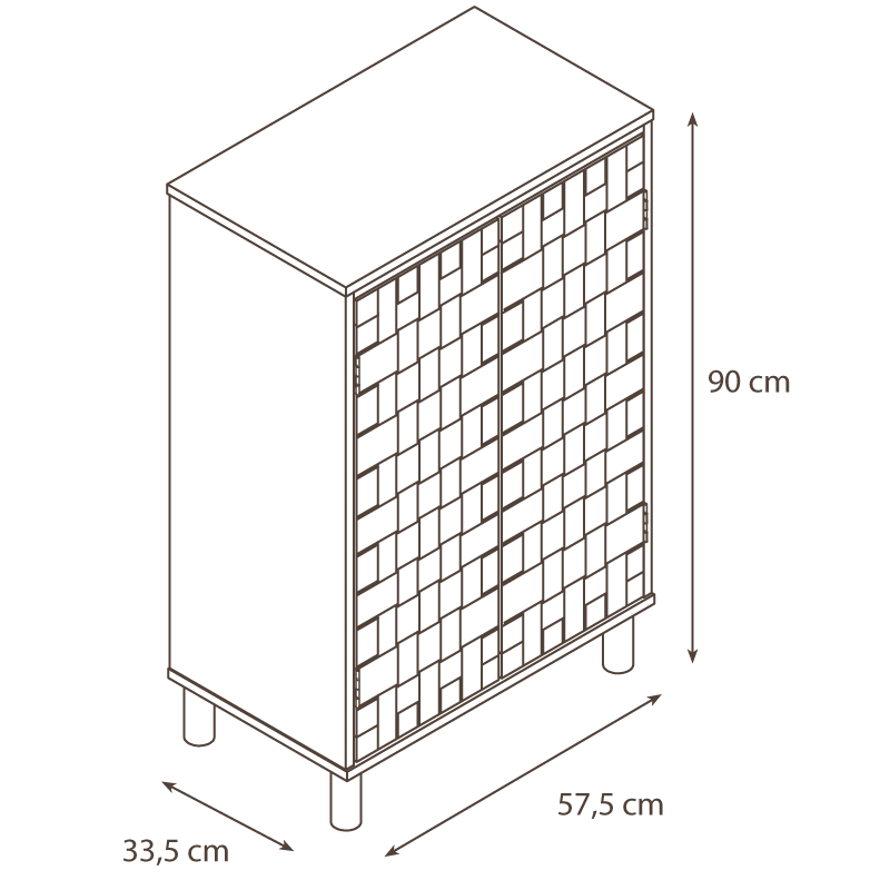 Cabinet with woven design