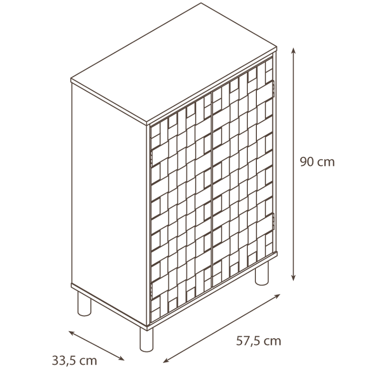 Cabinet with woven design