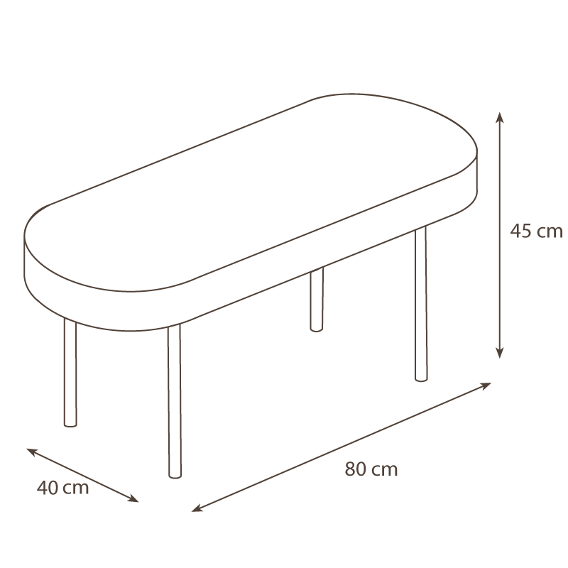 Bench with teddy fabric